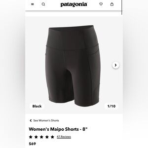 Patagonia Black Women's Maipo Shorts - 8"